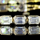 4ctw Bezel East West Emerald Tennis Bracelet