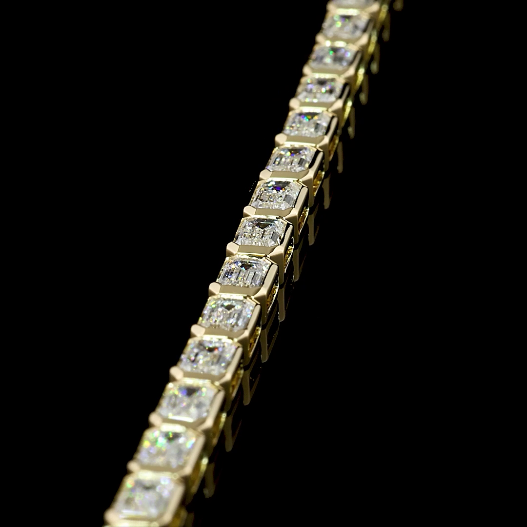 4ctw Bezel East West Emerald Tennis Bracelet