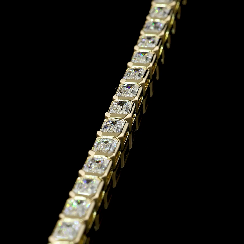 4ctw Bezel East West Emerald Tennis Bracelet