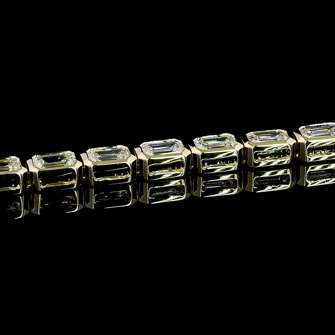 4ctw Bezel East West Emerald Tennis Bracelet