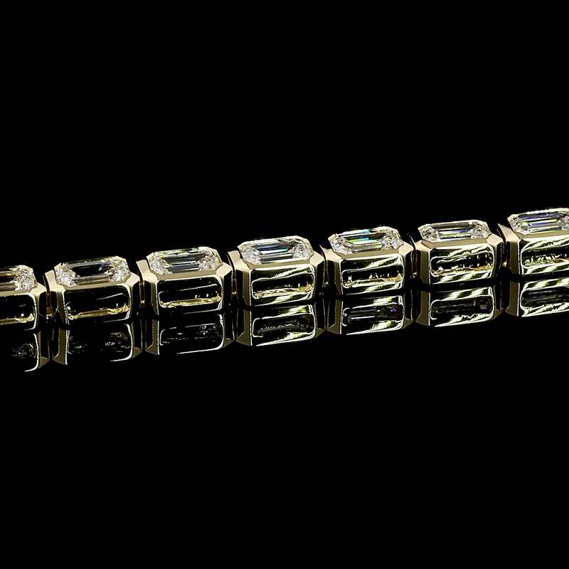 4ctw Bezel East West Emerald Tennis Bracelet