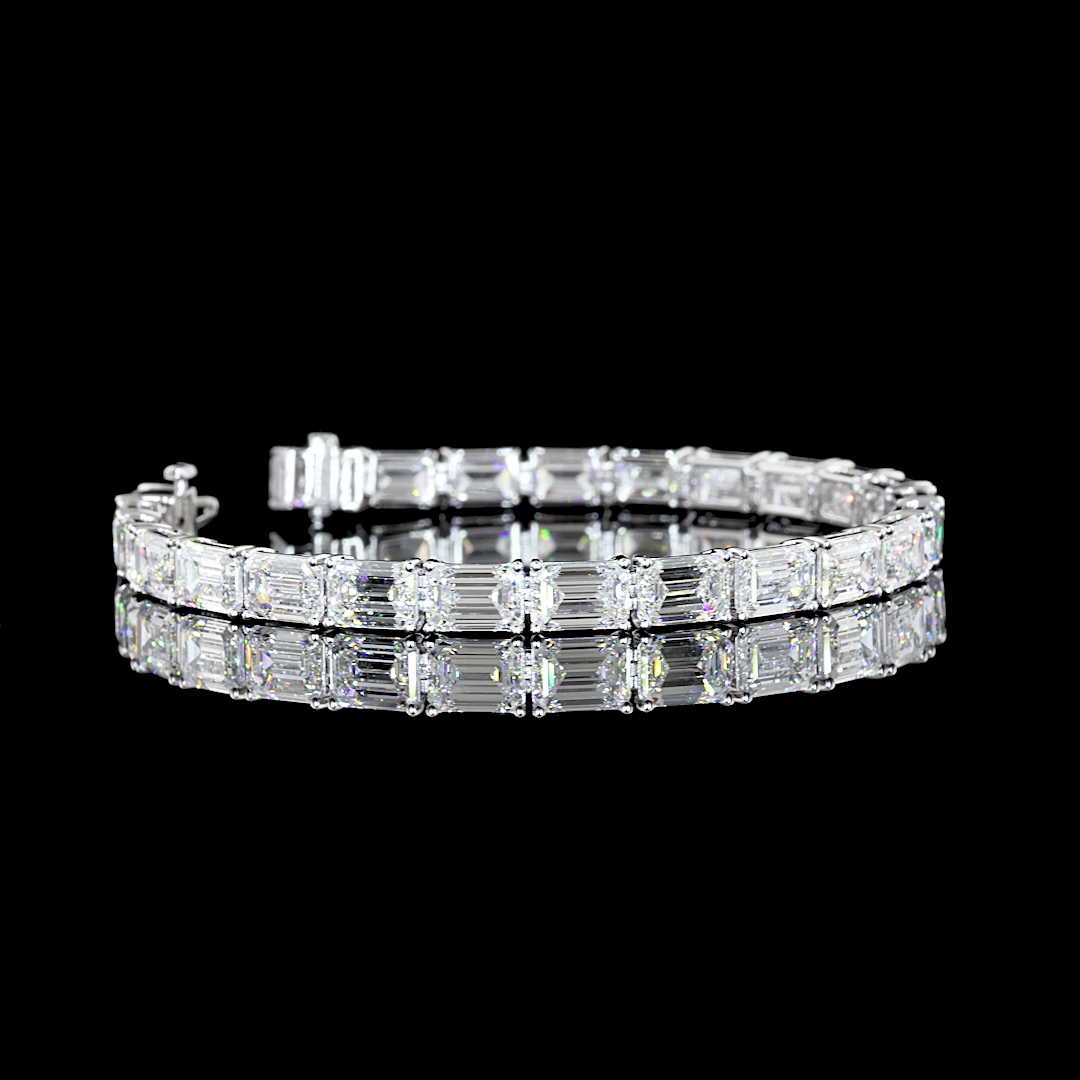 49ctw Prong East West Emerald Tennis Bracelet