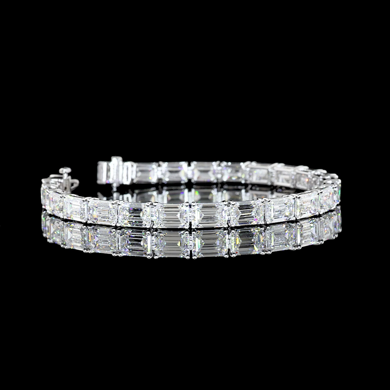 49ctw Prong East West Emerald Tennis Bracelet