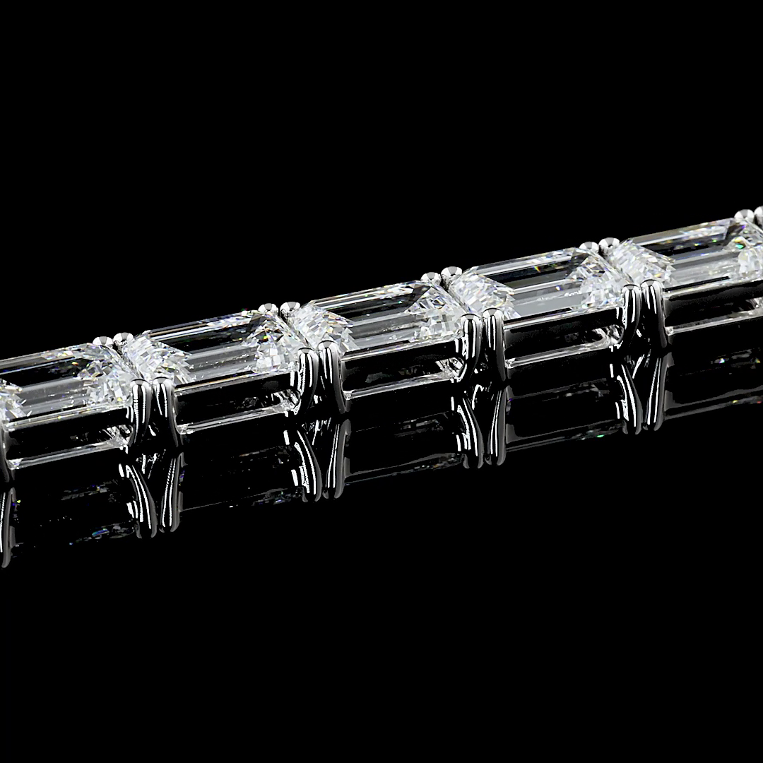 49ctw Prong East West Emerald Tennis Bracelet