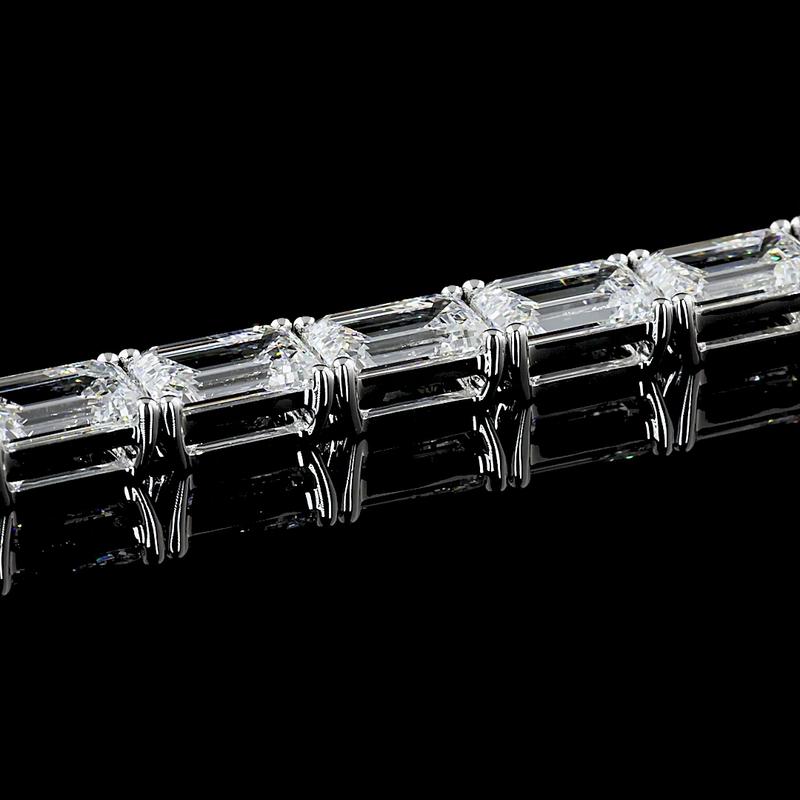49ctw Prong East West Emerald Tennis Bracelet