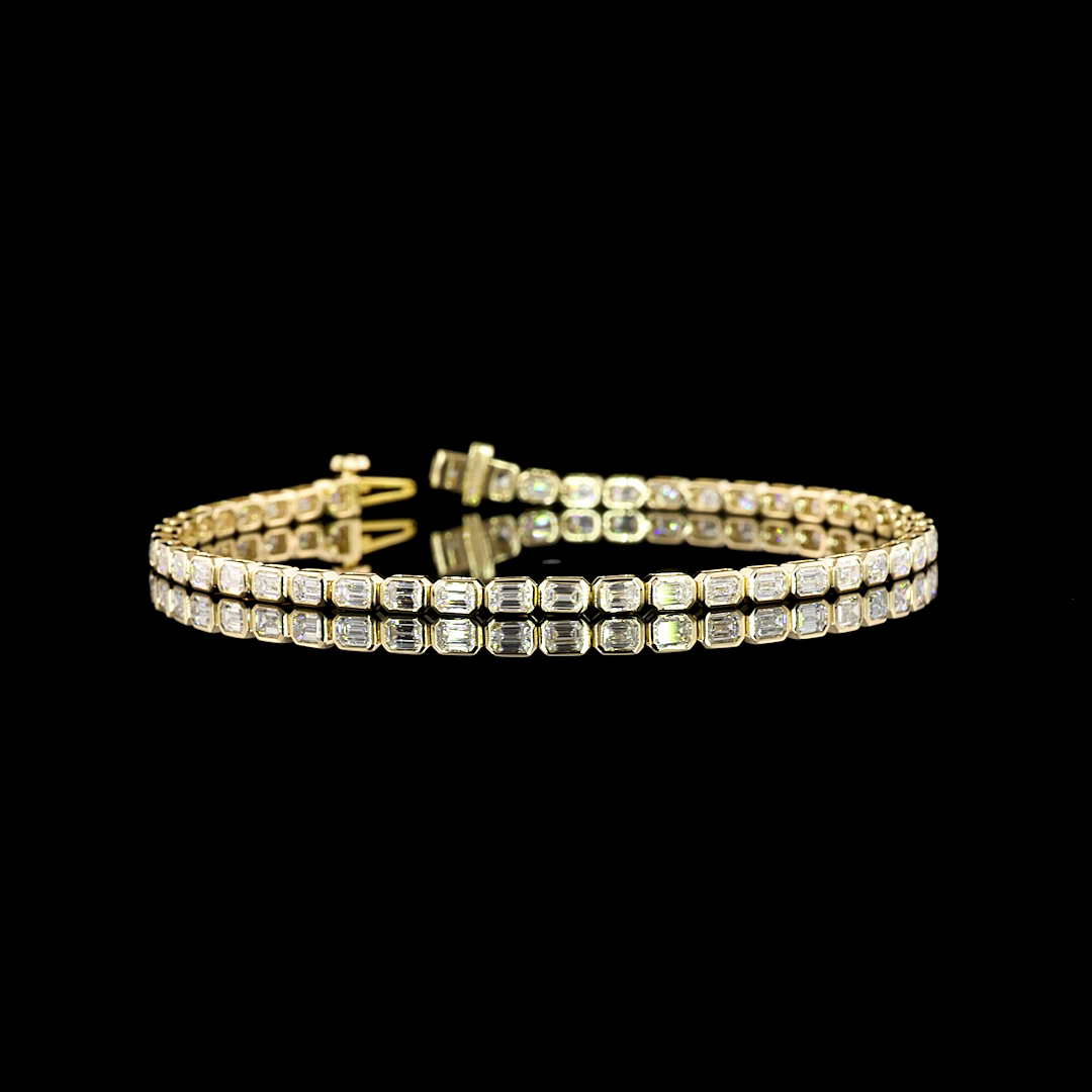 9ctw Bezel East West Emerald Tennis Bracelet