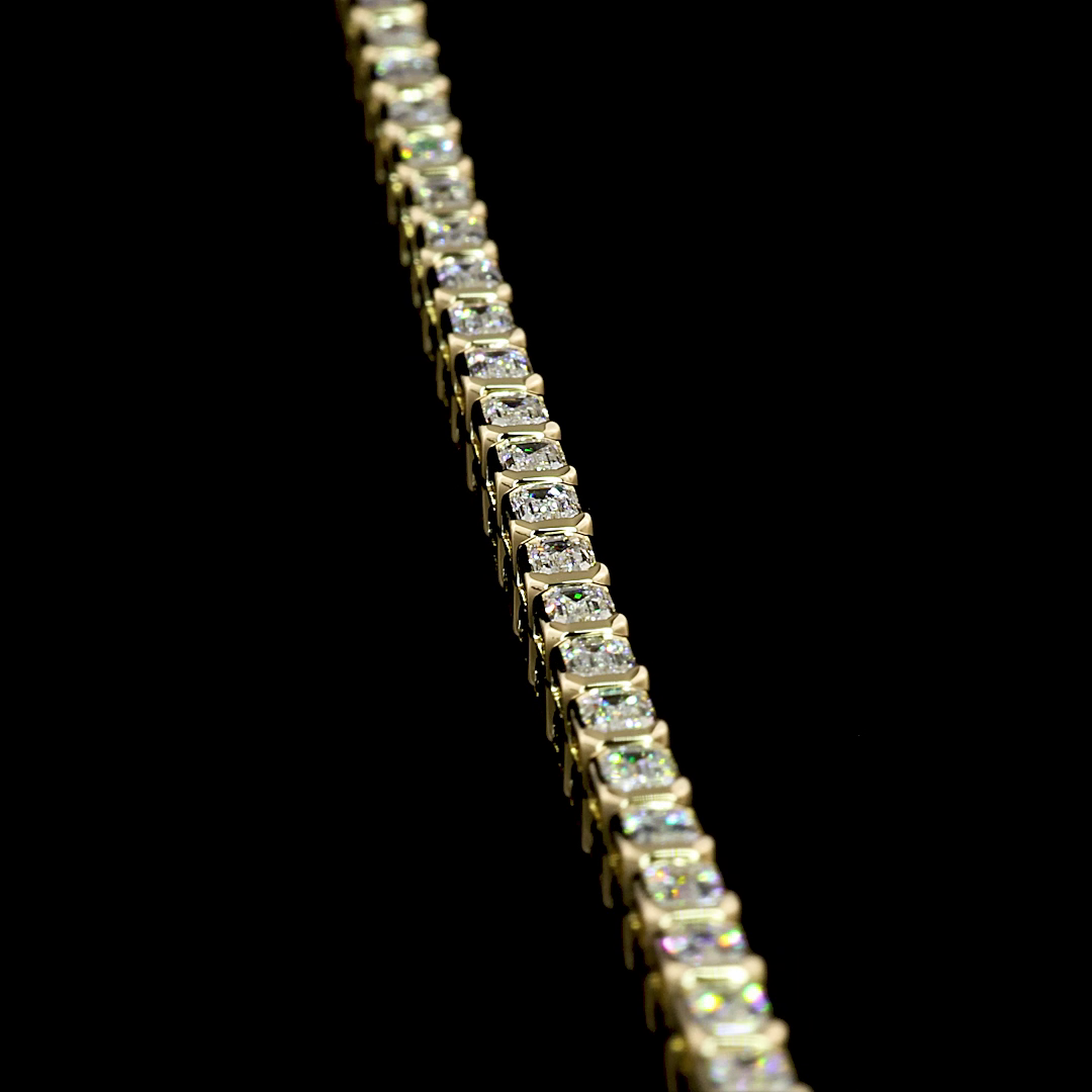 9ctw Bezel East West Emerald Tennis Bracelet
