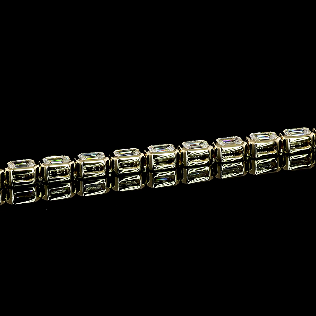 9ctw Bezel East West Emerald Tennis Bracelet