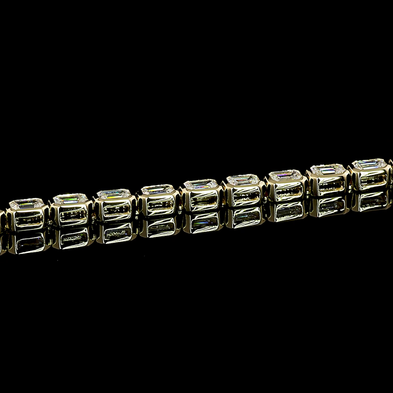 9ctw Bezel East West Emerald Tennis Bracelet