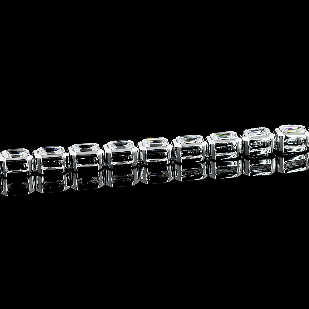 2-3/4ctw Bezel East West Emerald Tennis Bracelet