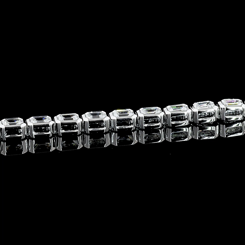 2-3/4ctw Bezel East West Emerald Tennis Bracelet