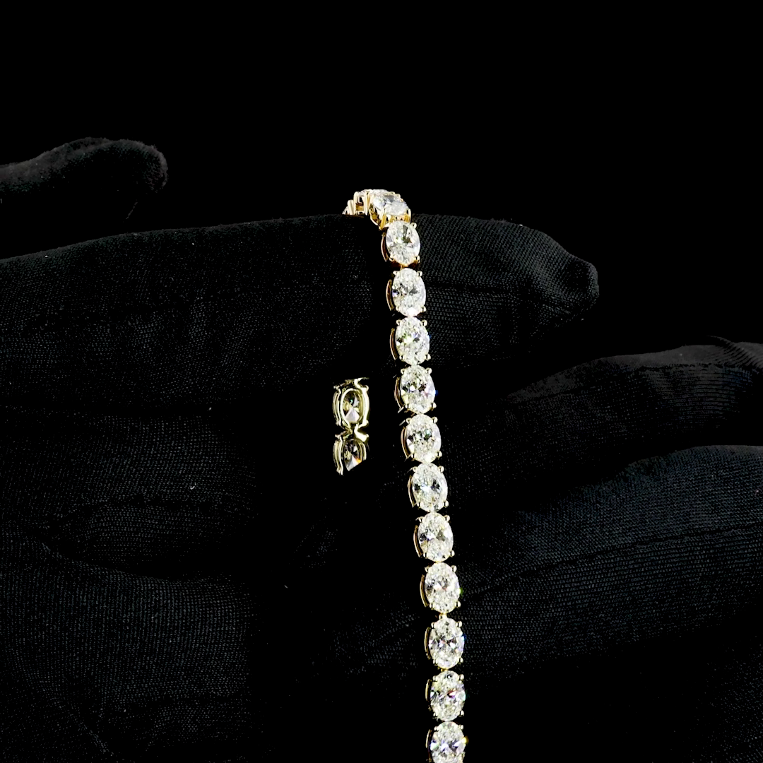 10ctw Prong East West Oval Tennis Bracelet