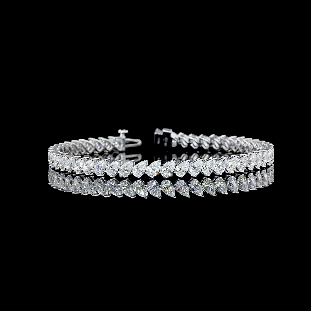 7ctw Prong Inclined Pear Tennis Bracelet