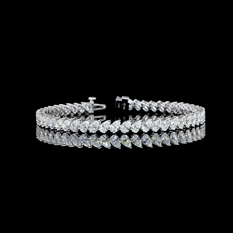 7ctw Prong Inclined Pear Tennis Bracelet