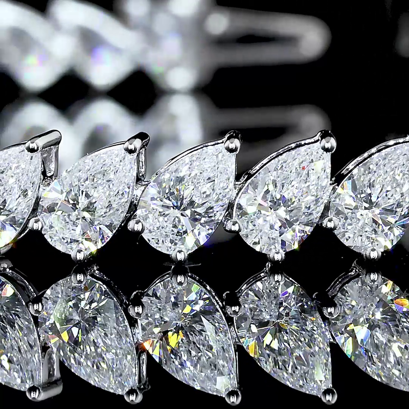 7ctw Prong Inclined Pear Tennis Bracelet