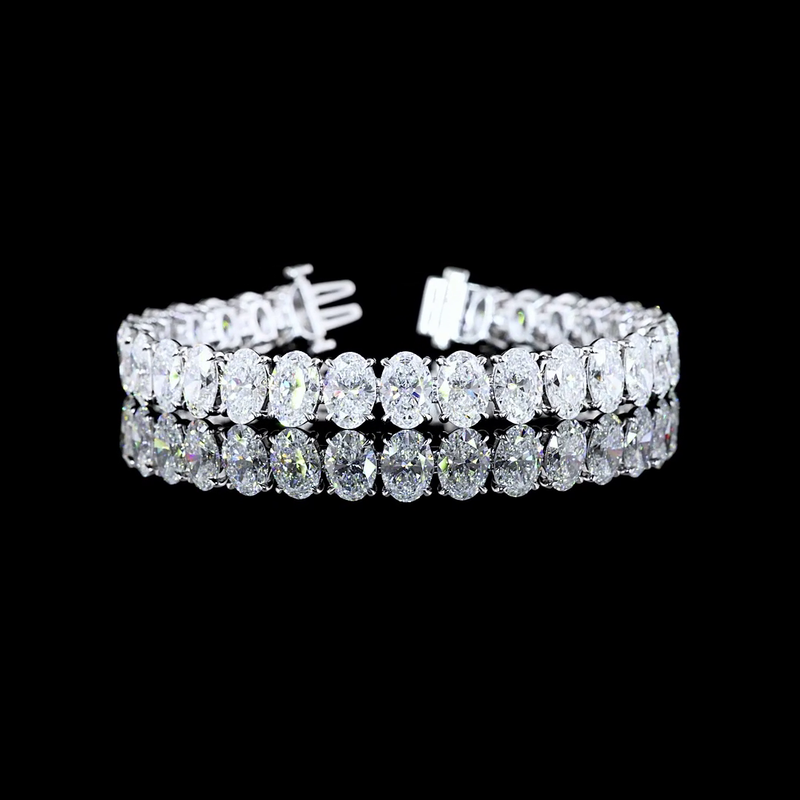 31ctw Prong Oval Tennis Bracelet