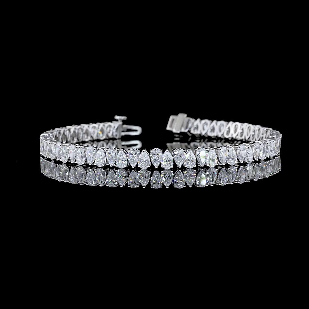 9ctw Prong Pear Tennis Bracelet
