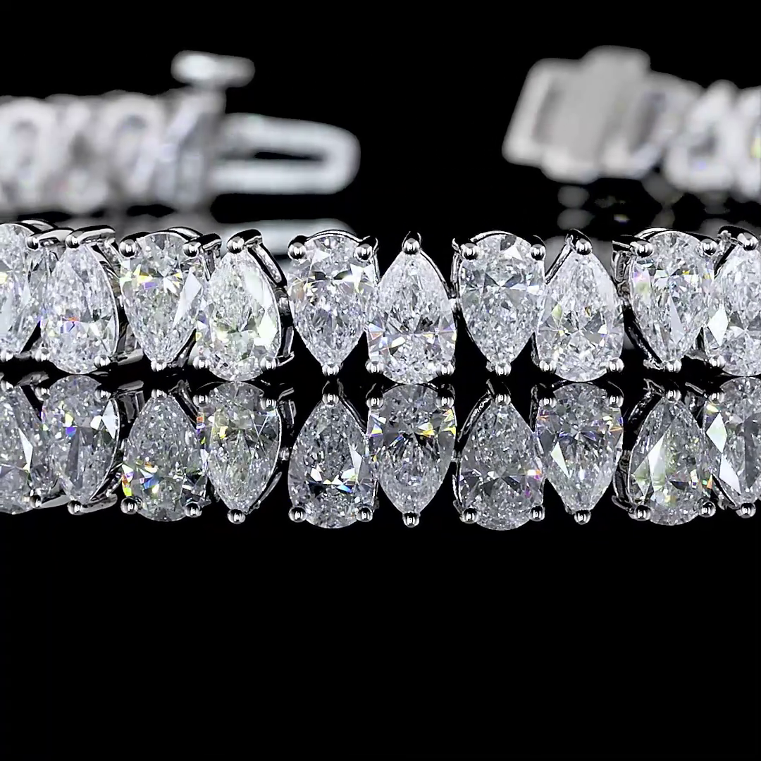 9ctw Prong Pear Tennis Bracelet