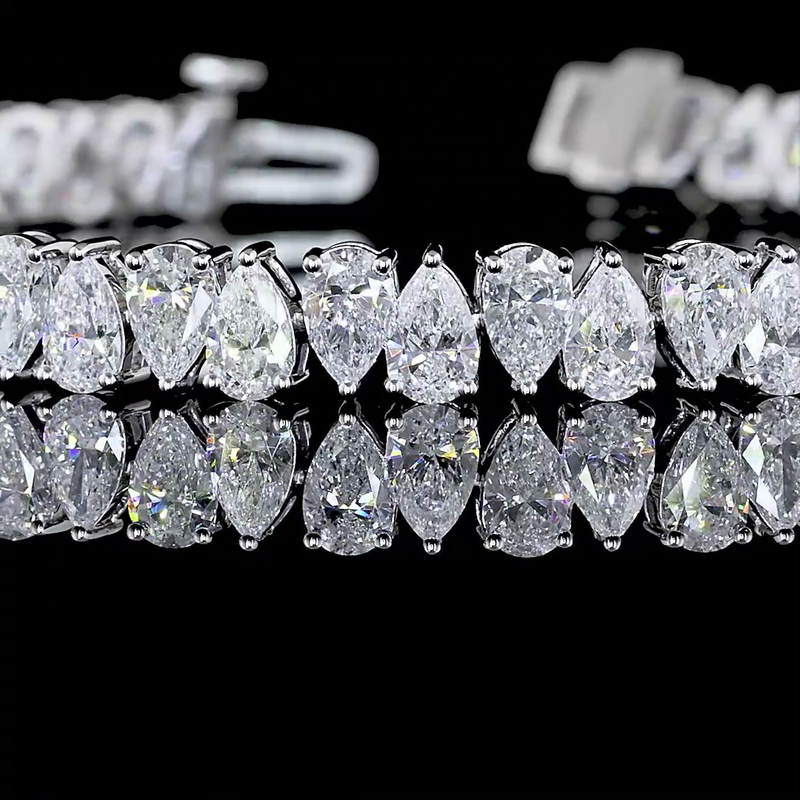 9ctw Prong Pear Tennis Bracelet