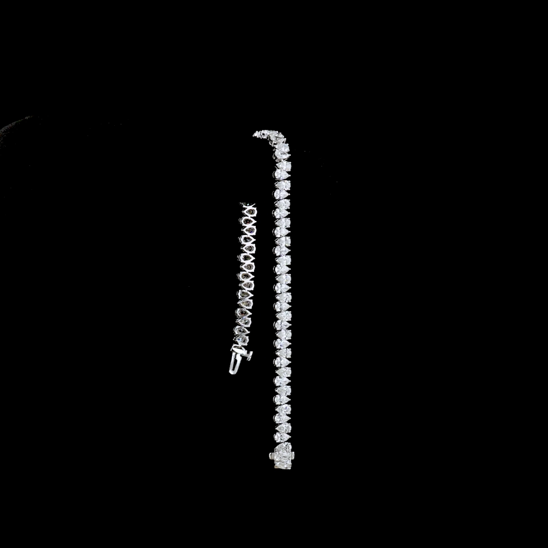 9ctw Prong Pear Tennis Bracelet