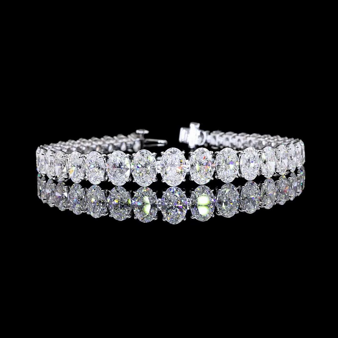 17ctw Prong Oval Riviera Tennis Bracelet