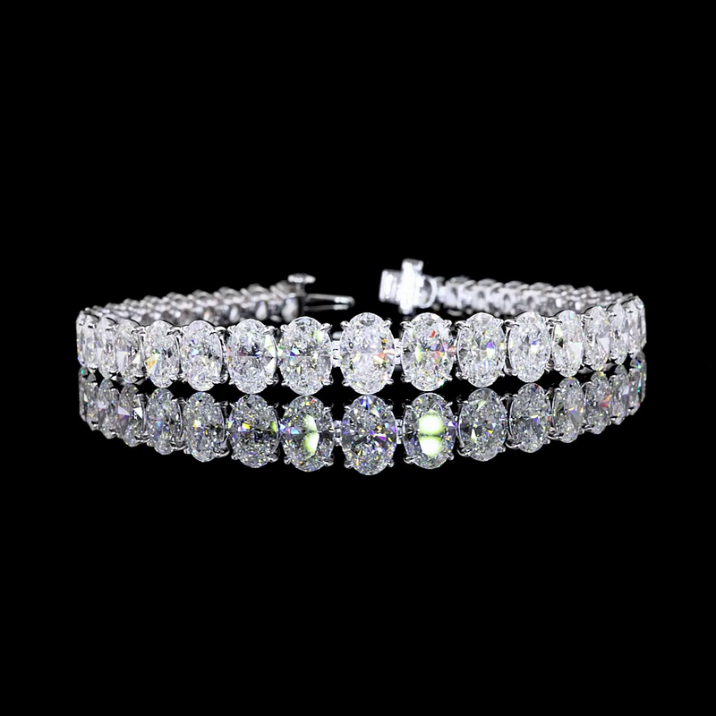 17ctw Prong Oval Riviera Tennis Bracelet
