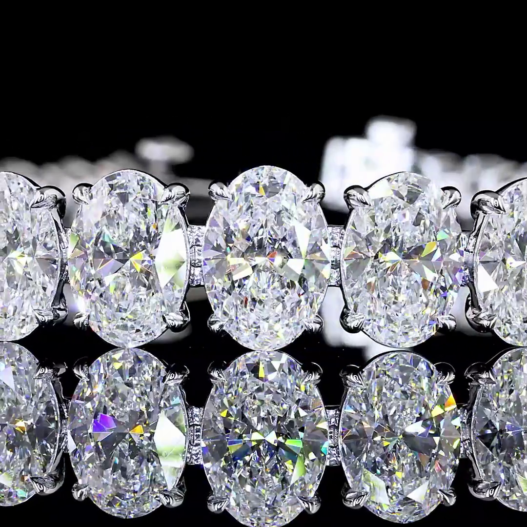 17ctw Prong Oval Riviera Tennis Bracelet