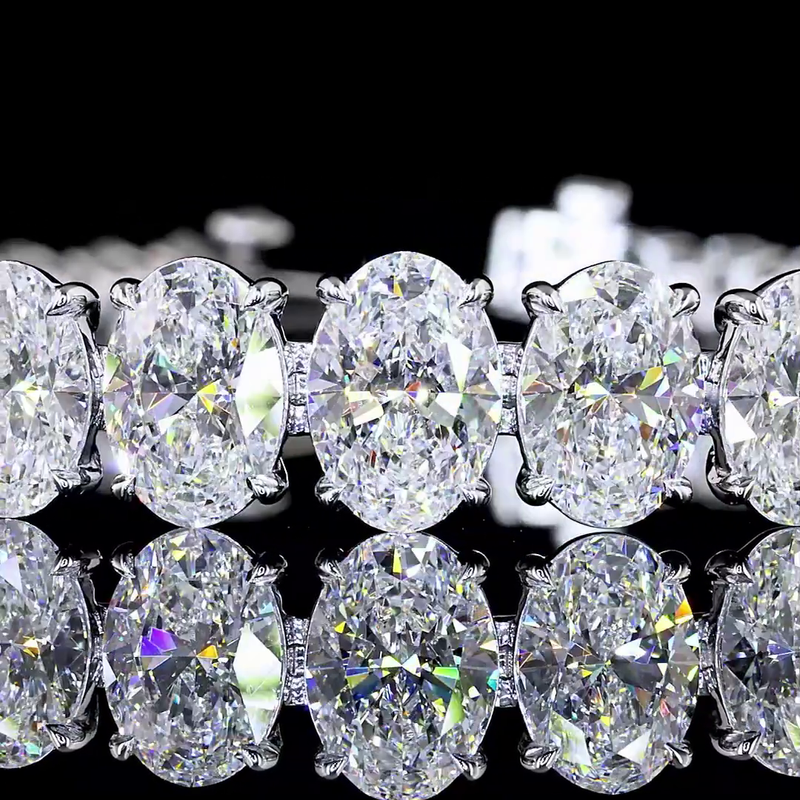 17ctw Prong Oval Riviera Tennis Bracelet