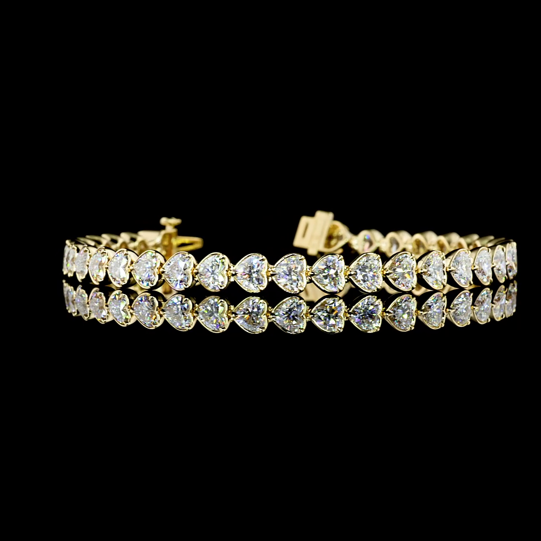 9ctw Bezel East West Heart Tennis Bracelet