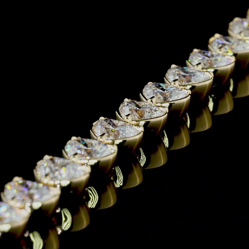 9ctw Bezel East West Heart Tennis Bracelet
