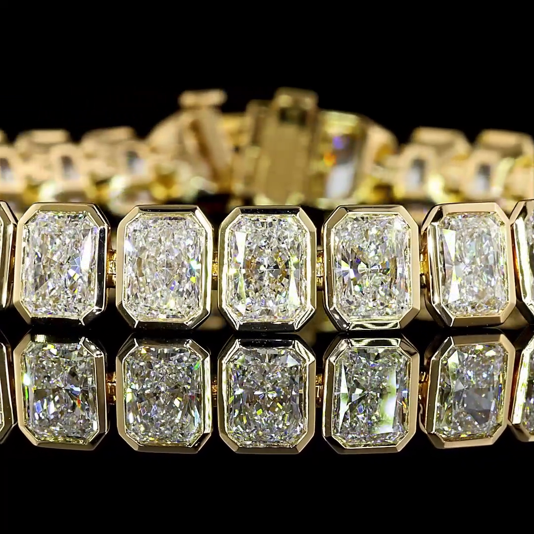 25ctw Bezel Radiant Tennis Bracelet