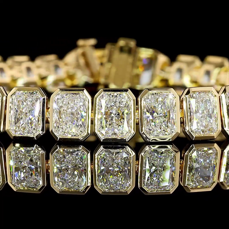 25ctw Bezel Radiant Tennis Bracelet