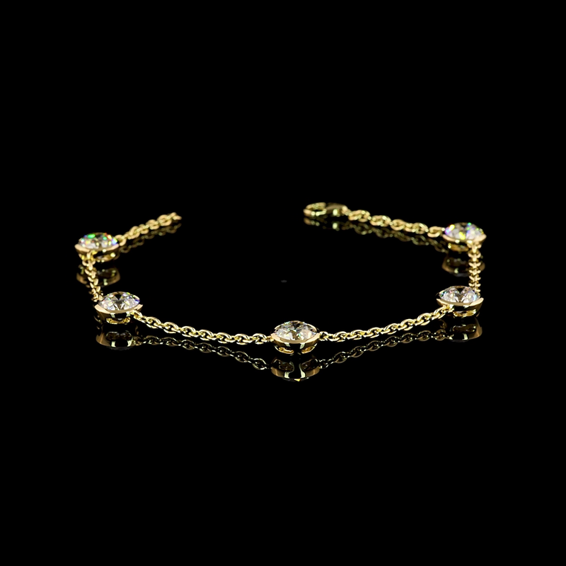 5ctw Bezel Old European Brilliant Station Bracelet