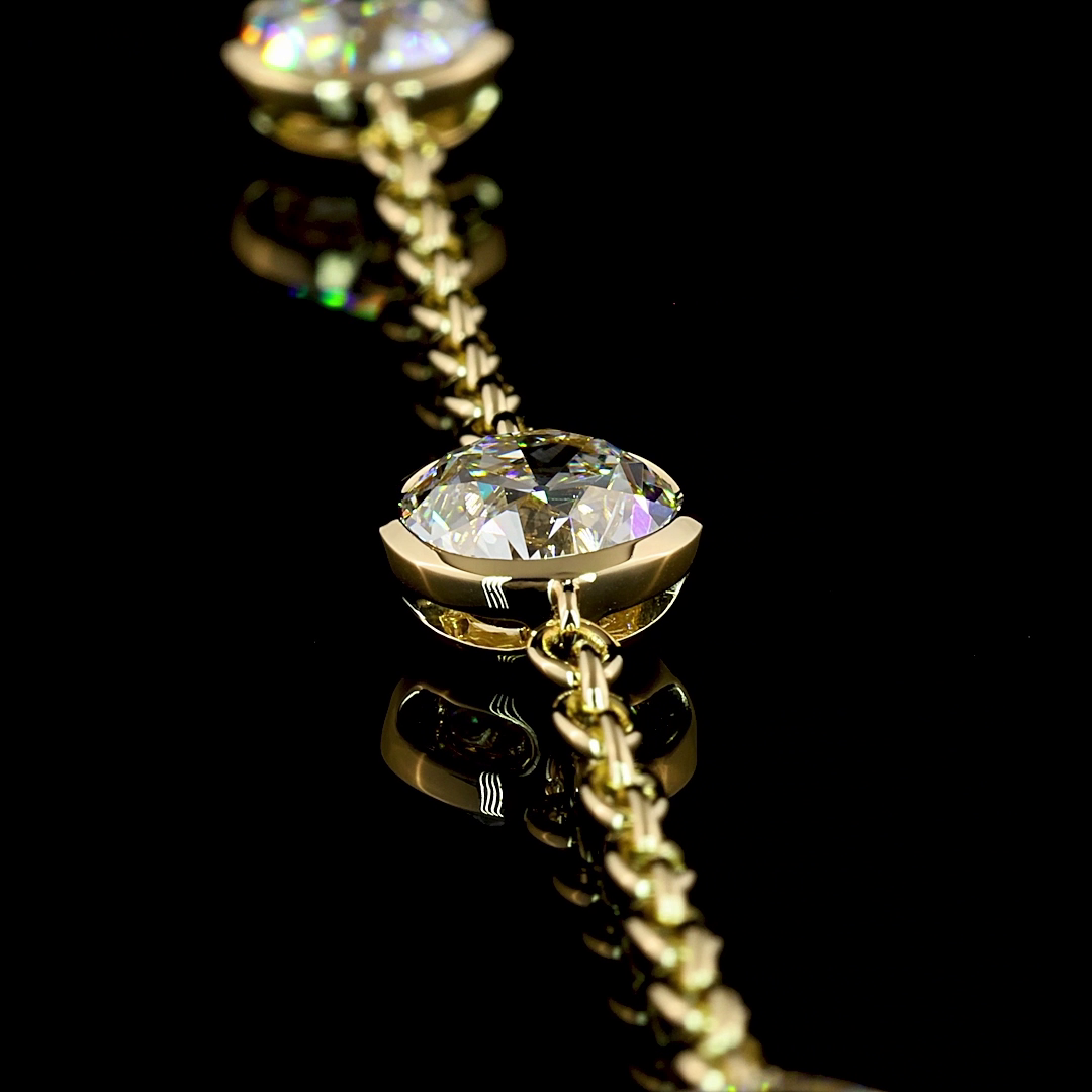 5ctw Bezel Old European Brilliant Station Bracelet