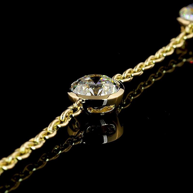 5ctw Bezel Old European Brilliant Station Bracelet
