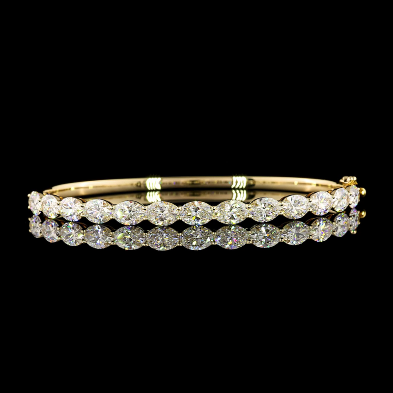 5ctw Prong East West Oval Bangle Bracelet