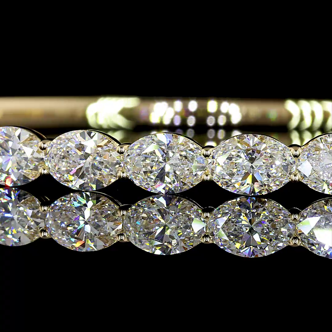 5ctw Prong East West Oval Bangle Bracelet