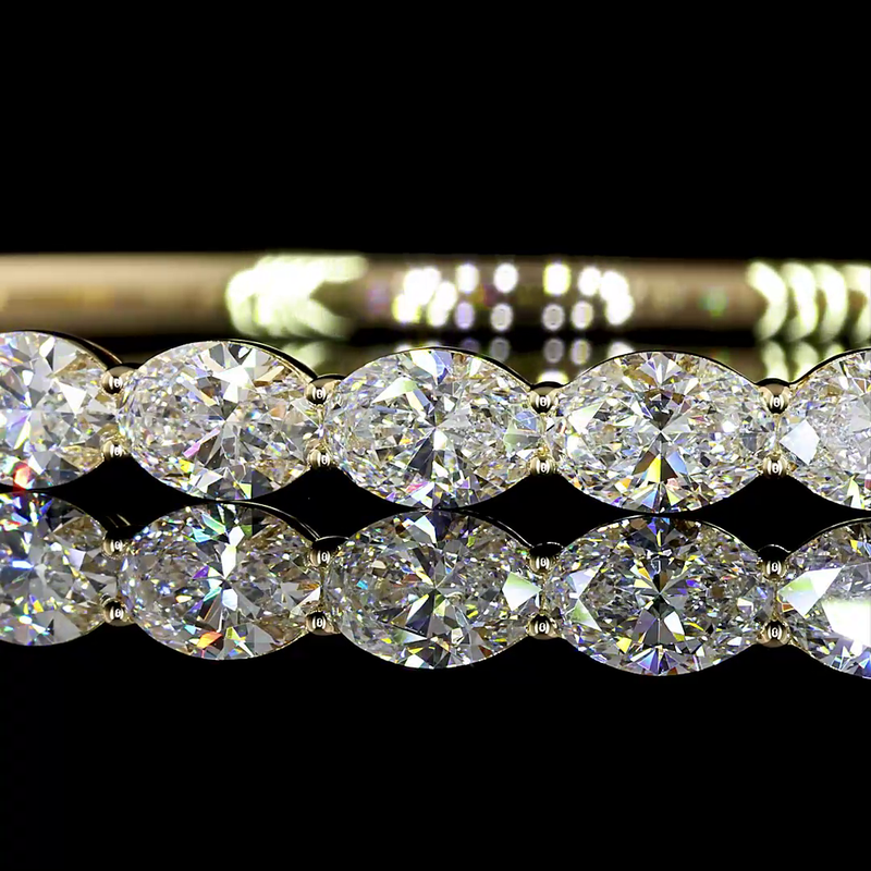 5ctw Prong East West Oval Bangle Bracelet