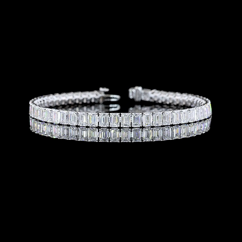 14ctw Prong Emerald Tennis Bracelet