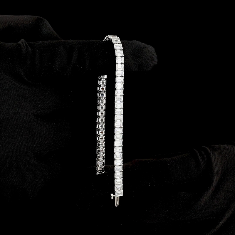 14ctw Prong Emerald Tennis Bracelet