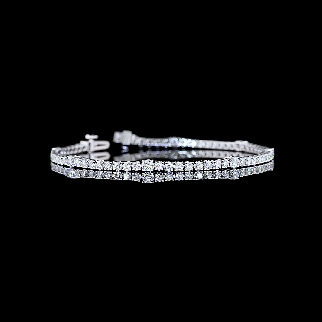 7ctw Prong Round Station Line Tennis Bracelet