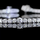 7ctw Prong Round Station Line Tennis Bracelet
