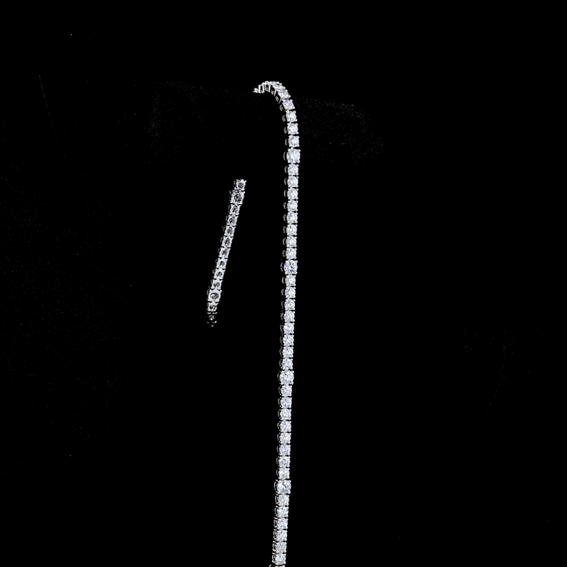 7ctw Prong Round Station Line Tennis Bracelet