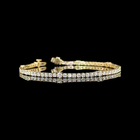 3-3/4ctw Prong Round Station Line Tennis Bracelet