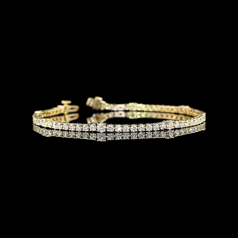 3-3/4ctw Prong Round Station Line Tennis Bracelet
