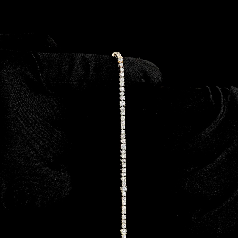 3-3/4ctw Prong Round Station Line Tennis Bracelet