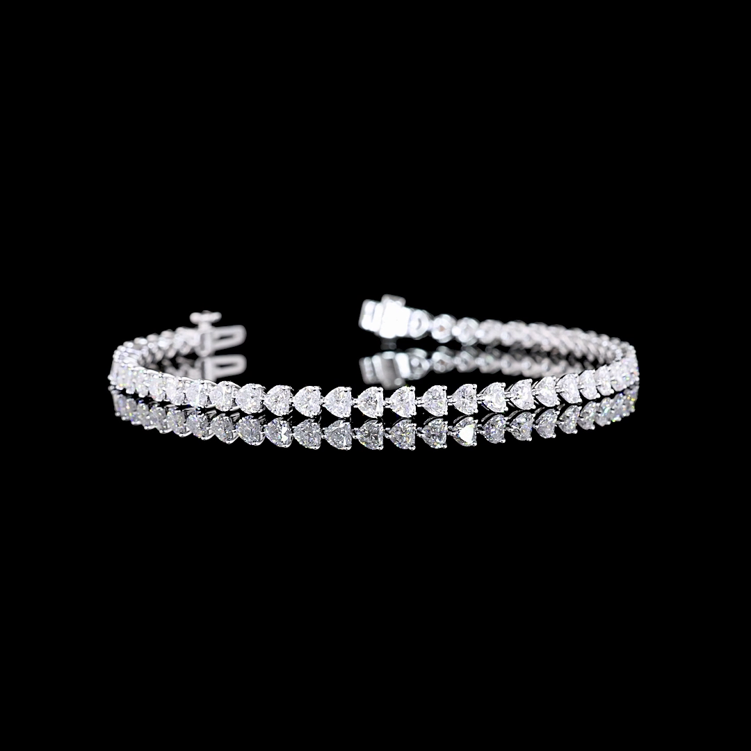 5ctw Prong East West Heart Tennis Bracelet