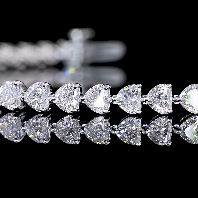 5ctw Prong East West Heart Tennis Bracelet