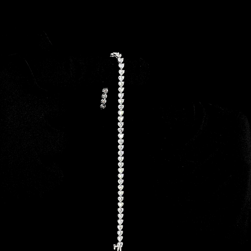 5ctw Prong East West Heart Tennis Bracelet