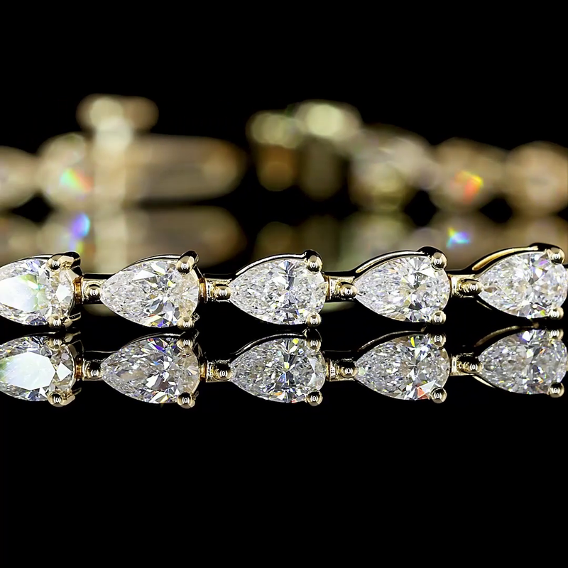 4ctw Prong East West Pear Tennis Bracelet